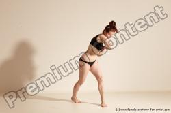 Underwear Martial art Woman White Moving poses Average long brown Dynamic poses Academic